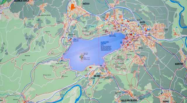 Kaart Slovenie Bled Vogels   Lake Bled 0300 Cr 